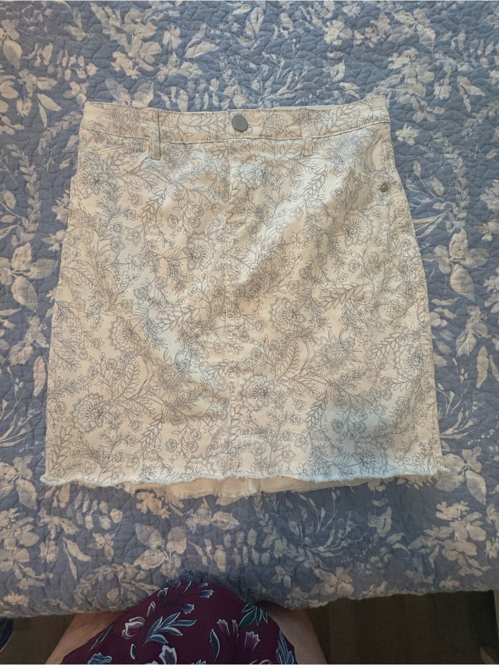 Democracy Cream Floral Mini Skirt